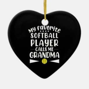 Mein Lieblings-Softballspieler nennt mich Oma Keramik Ornament