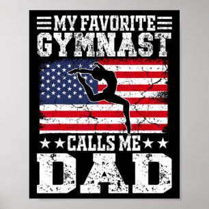 Mein Lieblings-Turner nennt mich Dad USA-Flagge Va Poster