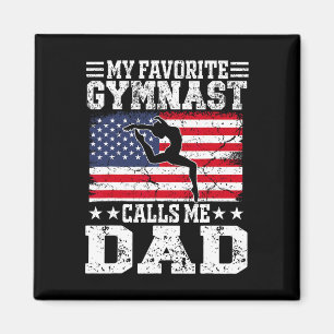 Mein Lieblings-Turner nennt mich Papa USA-Flagge V Magnet