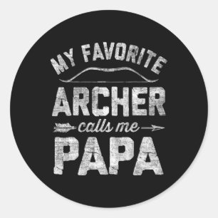 Mein Lieblingsarcher nennt mich Papa Archery Fathe Runder Aufkleber