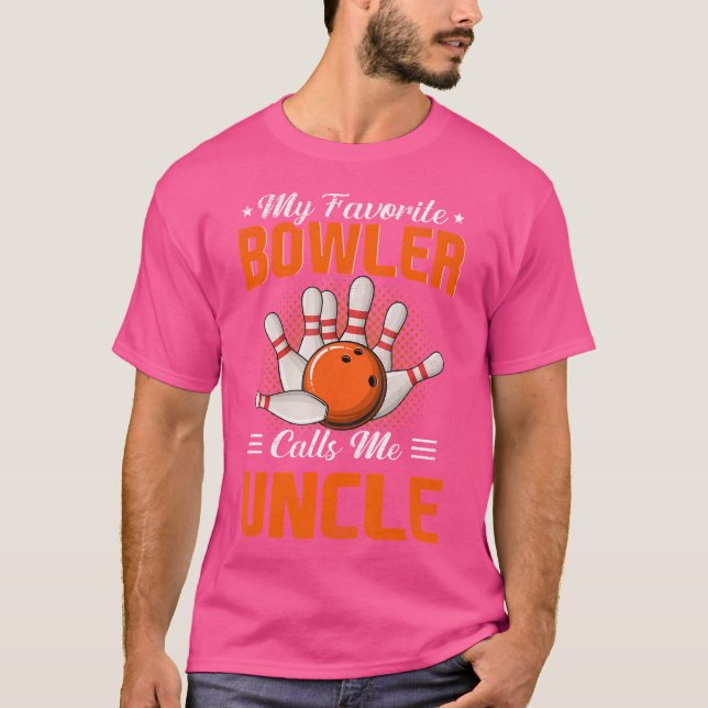Mein Lieblingsbowler nennt mich Onkel Bowling Vate T-Shirt (Vorderseite)