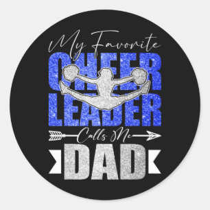 Mein Lieblingscheerleader nennt mich Dad Cheer Dad Runder Aufkleber