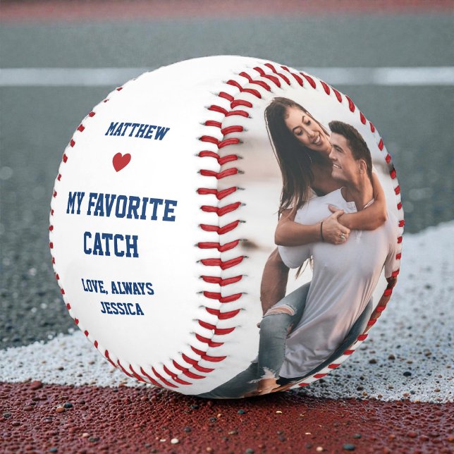 Mein Lieblingsfang Paar-Jubiläum 2 Foto Baseball (My Favorite Catch Couple Anniversary 2 Photo Baseball)
