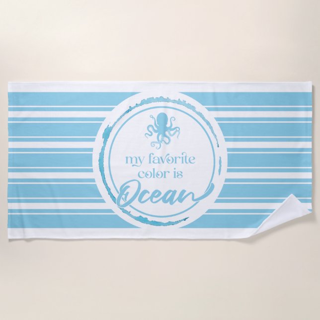 Mein Lieblingsfarbe ist Ozeanblau Strandtuch (Vorderseite)