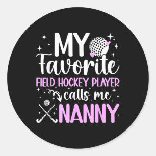 Mein Lieblingsfeldhockey-Spieler Kindermädchen Fel Runder Aufkleber