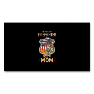 Mein Lieblingsfeuerwehrmann nennt mich Mama Feuerg Magnetische Visitenkarte