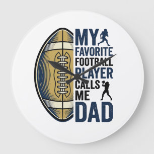 Mein Lieblingsfußballspieler nennt mich Dad Shirt  Große Wanduhr
