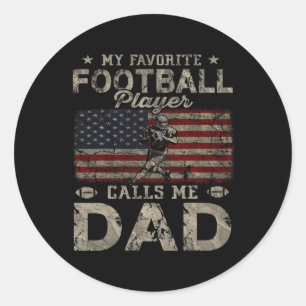 Mein Lieblingsfußballspieler nennt mich Dad Vater Runder Aufkleber