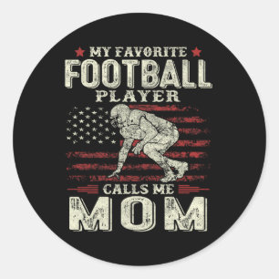 Mein Lieblingsfußballspieler nennt mich Mama Flag Runder Aufkleber