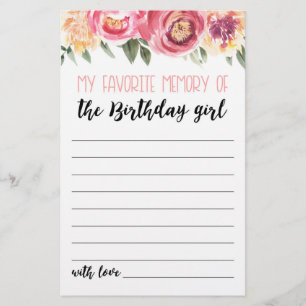 Mein Lieblingsgedächtnis für das GeburtstagsMädche