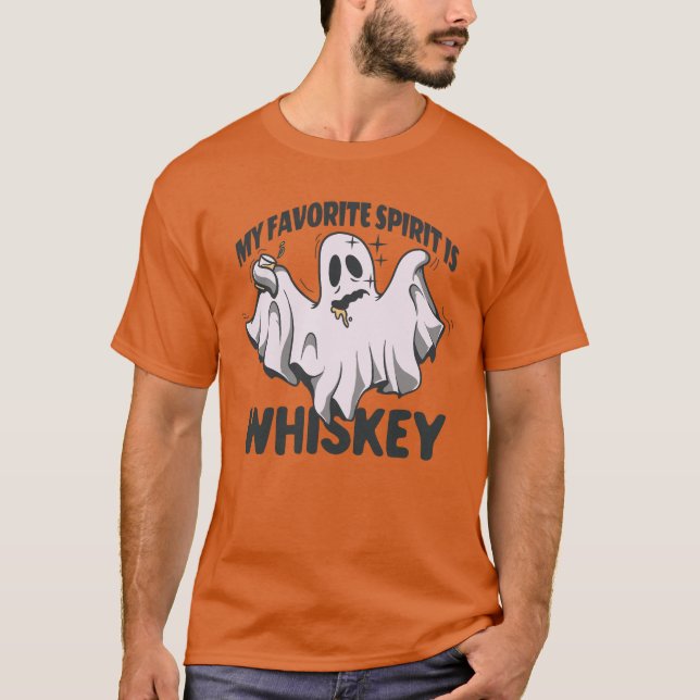 Mein Lieblingsgeist ist Whiskey Halloween-Geist T-Shirt (Vorderseite)