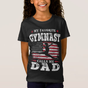 Mein Lieblingsgymnast nennt mich Vater USA Flag Va T-Shirt