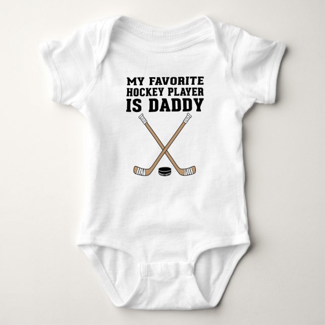 Mein Lieblingshockeyspieler ist Daddy Brown Sticks Baby Strampler (Vorderseite)