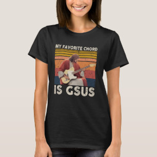 Mein Lieblingskord ist Gsus Jesus Retro Jesus spie T-Shirt
