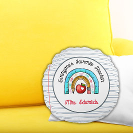 Mein Lieblingslehrer Weihnachtsregenbogen Rundes Kissen