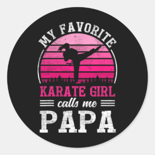 Mein Lieblingsmädchen Karate nennt mich Papa Vater Runder Aufkleber