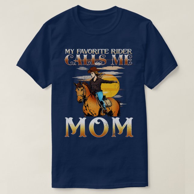 Mein Lieblingsreiter nennt mich Mama I Reitfan T-Shirt (Design vorne)
