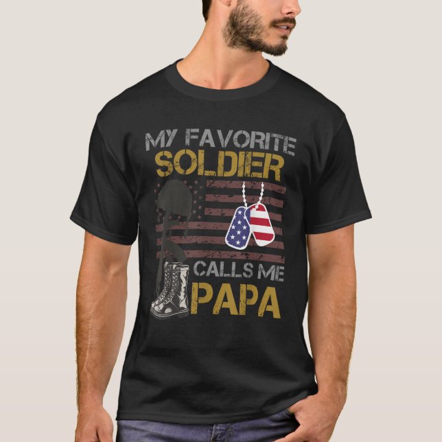 Mein Lieblingssoldat nennt Me Papa USA American Fl T-Shirt (Vorderseite)