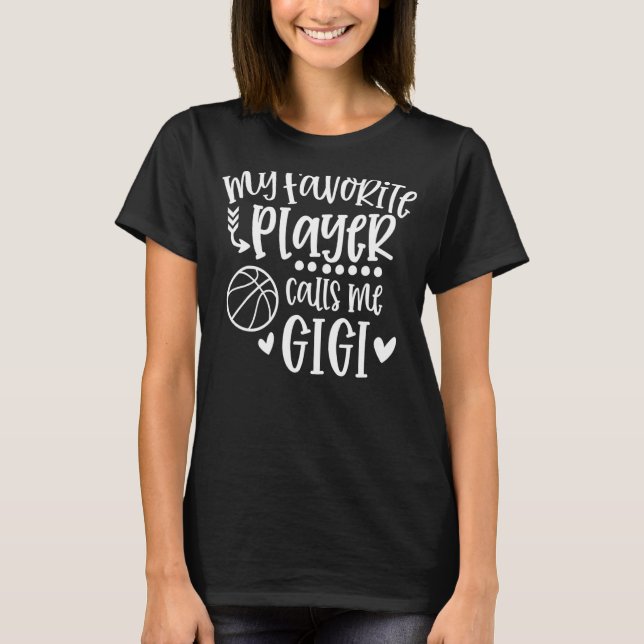 Mein Lieblingsspieler nennt mich Gigi Basketball S T-Shirt (Vorderseite)