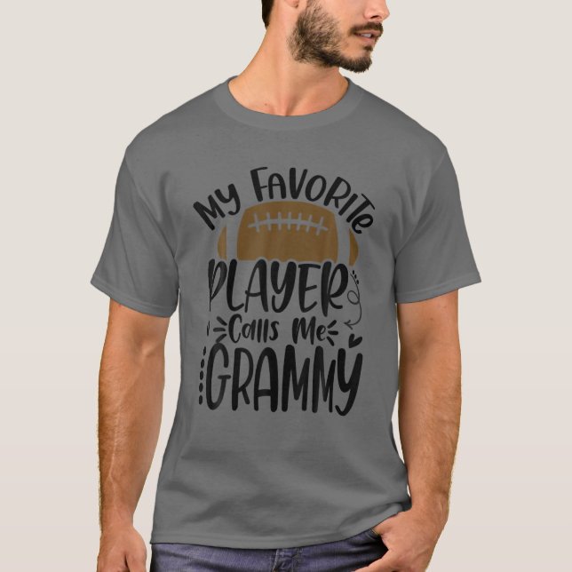Mein Lieblingsspieler nennt mich Grammy Football L T-Shirt (Vorderseite)