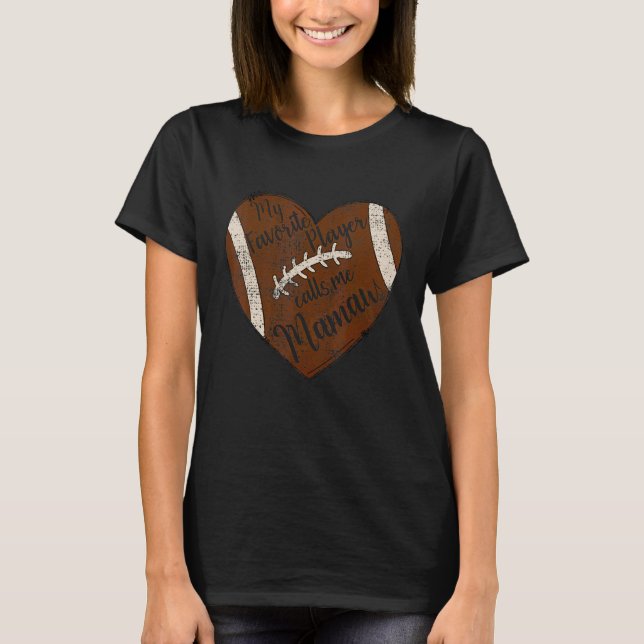 Mein Lieblingsspieler nennt mich Mamaw Football He T-Shirt (Vorderseite)