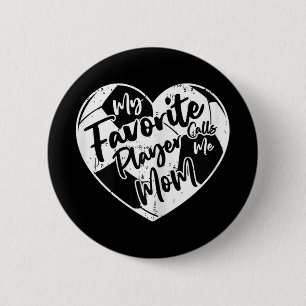 Mein Lieblingsspieler nennt mich Mom Soccer Heart Button