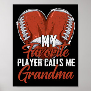 Mein Lieblingsspieler nennt mich Oma Footll Fan Mo Poster