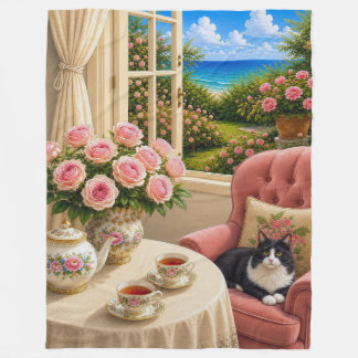 Mein Lieblingsstuhl ,Katze Fleecedecke