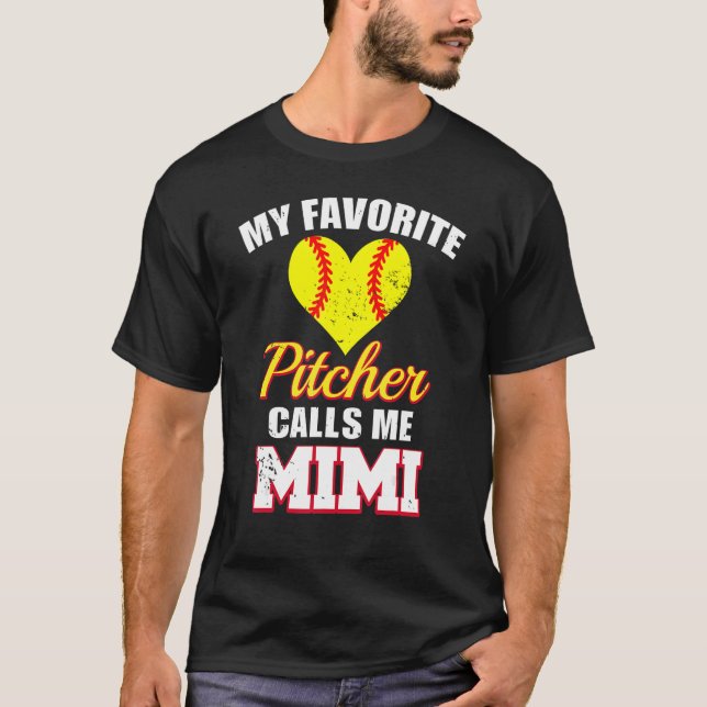 Mein Lieblingstitel nennt mich Mimi Pitcher Softba T-Shirt (Vorderseite)