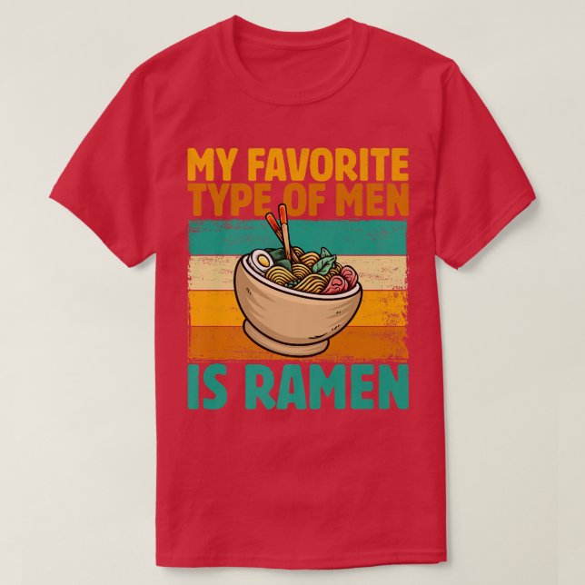 Mein Lieblingstyp ist Ramen, Retro Japanisch V T-Shirt (Design vorne)