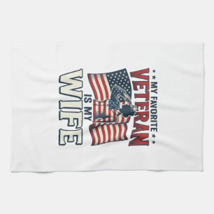 Mein Lieblingsveteran Ist Mein Frau Patriotisches Geschirrtuch