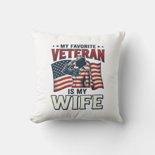 Mein Lieblingsveteran Ist Mein Frau Patriotisches  Kissen