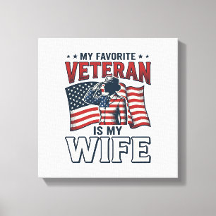 Mein Lieblingsveteran Ist Mein Frau Patriotisches Leinwanddruck