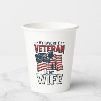 Mein Lieblingsveteran Ist Mein Frau Patriotisches  Pappbecher