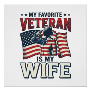 Mein Lieblingsveteran Ist Mein Frau Patriotisches  Poster