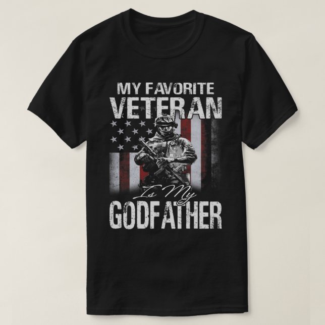 Mein Lieblingsveteran ist mein Pate USA Flag T-Shi T-Shirt (Design vorne)