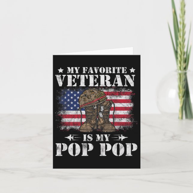 Mein Lieblingsveteran ist mein Pop Pop Proud Son D Karte (Vorderseite)