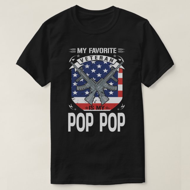 Mein Lieblingsveteran ist mein POP POP US Flag T-Shirt (Design vorne)