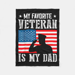 Mein Lieblingsveteran Ist Mein Vater Vatertag Vete Fleecedecke