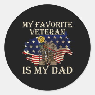 Mein Lieblingsveteran ist mein Vater-Veteranentag Runder Aufkleber