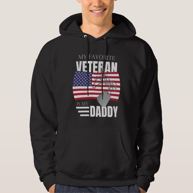Mein Lieblingsveteran ist meine Daddy USA Flag Hoodie (Vorderseite)