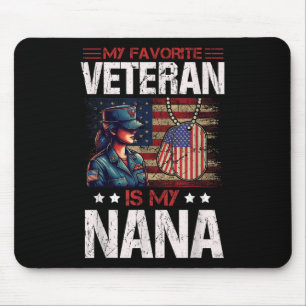 Mein Lieblingsveteran ist meine Nana-US-Flagge Vin Mousepad