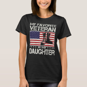 Mein Lieblingsveteran ist meine Tochter USA-Flagge T-Shirt