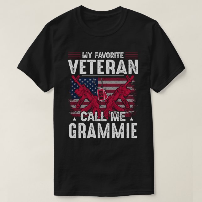 Mein Lieblingsveteran nennt mich GRAMMIE Veteran D T-Shirt (Design vorne)
