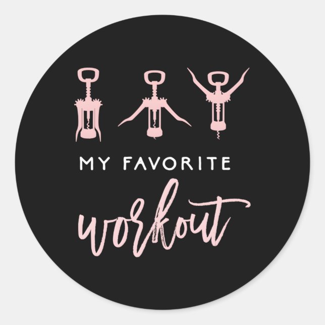 Mein Lieblingsweinangebot für Workout Runder Aufkleber (Vorderseite)