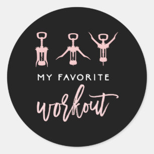 Mein Lieblingsweinangebot für Workout Runder Aufkleber