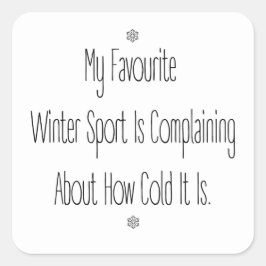 Mein Lieblingswintersport Quadratischer Aufkleber