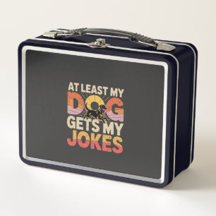 Mein lustiger Hund kapiert meine Witze Hundegeburt Metall Brotdose