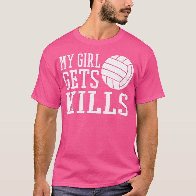 Mein Mädchen tötet Mama Volleyball Eltern Volleyba T-Shirt (Vorderseite)