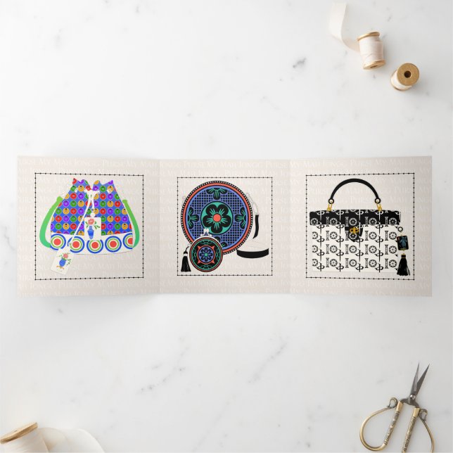 Mein Mah Jongg Purse Dreifach Gefaltete Karte (Innenseite)